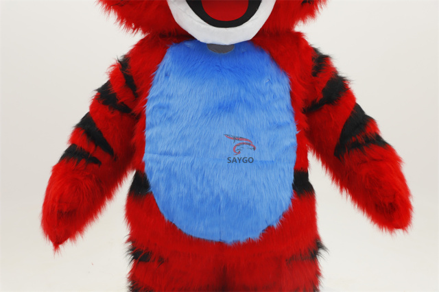 Red Tiger Wild Animal Inflatable Life Size Long FurTiger Animal Costume Rental for Adults Unisex Easter/Halloween,Big Mascot,Lovely Red Inflatable Life Size Long FurTiger Animal Costume Rental for Adults Unisex Easter/Halloween