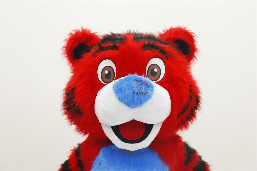 Red Tiger Wild Animal Inflatable Life Size Long FurTiger Animal Costume Rental for Adults Unisex Easter/Halloween,Big Mascot,Lovely Red Inflatable Life Size Long FurTiger Animal Costume Rental for Adults Unisex Easter/Halloween