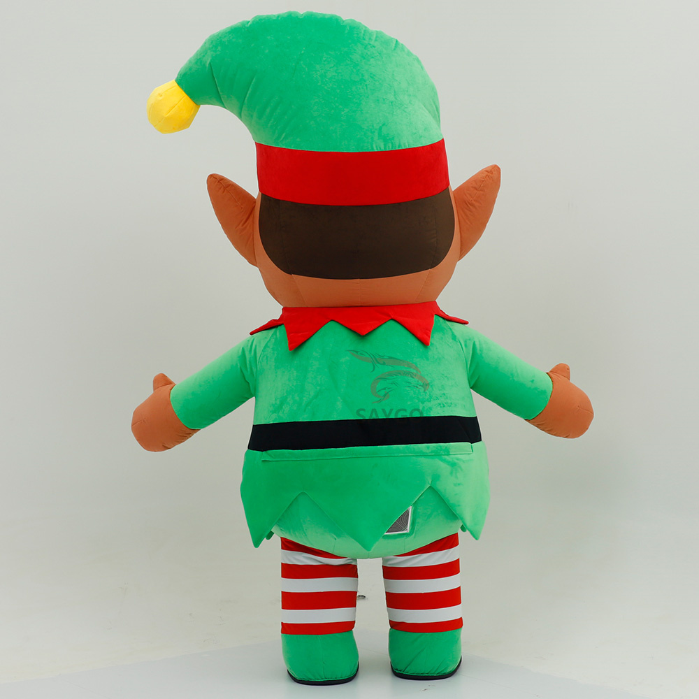 Deluxe Velvet Inflatable Adult Christmas Elf Mascot Costume Luxury Adult Fancy Dress for Christmas Party and Carnival Costumes,Big Mascot,Deluxe Velvet Inflatable Adult Christmas Elf Mascot Costume Luxury Adult Fancy Dress for Christmas Party and Carnival Costumes