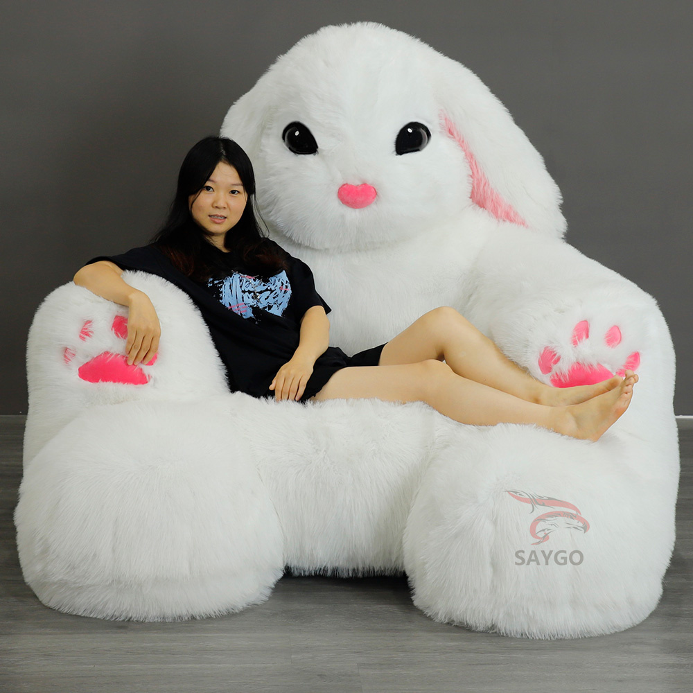 Outdoor Furry Anime Bunny Rabbit Inflatable Sofa Chair and Couch Bed with Pump,Big Mascot,Outdoor Furry Anime Bunny Rabbit Inflatable Sofa Chair and Couch Bed with Pump for 2 Persons