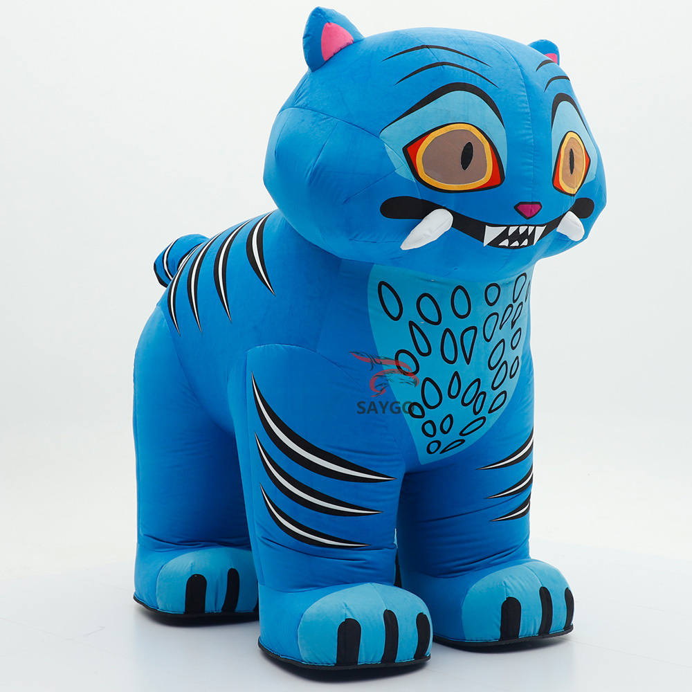 Giant Blue Tiger on 4 feet Festival Custom Made Funny Plush Animal 4 Legs Tiger Costume Mascot Giant Stitch Adult Fancy Dress Advertising Promotion Mascot,Big Mascot,Festival Custom Made Funny Plush Animal 4 Legs Tiger Costume Mascot Giant Stitch Adult Fancy Dress Advertising Promotion Mascot
