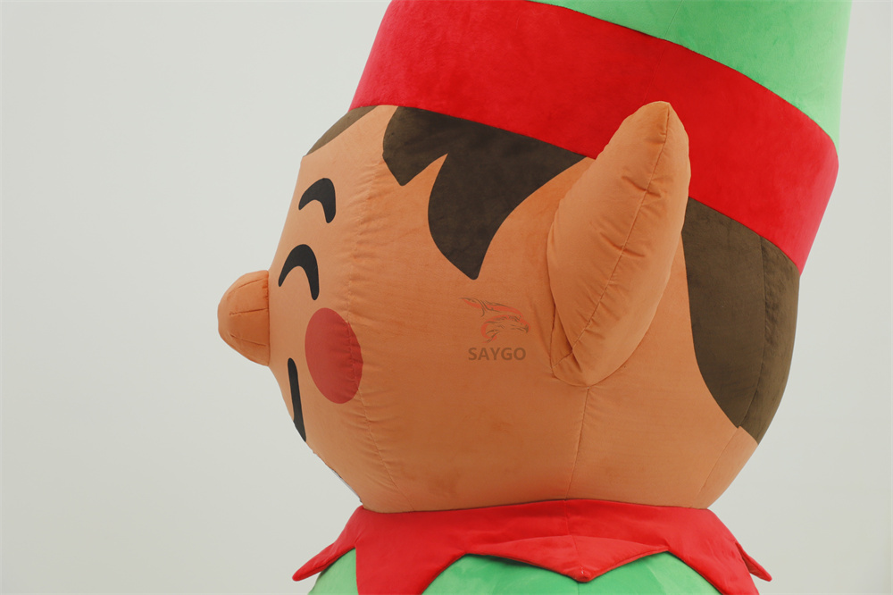 Deluxe Velvet Inflatable Adult Christmas Elf Mascot Costume Luxury Adult Fancy Dress for Christmas Party and Carnival Costumes,Big Mascot,Deluxe Velvet Inflatable Adult Christmas Elf Mascot Costume Luxury Adult Fancy Dress for Christmas Party and Carnival Costumes