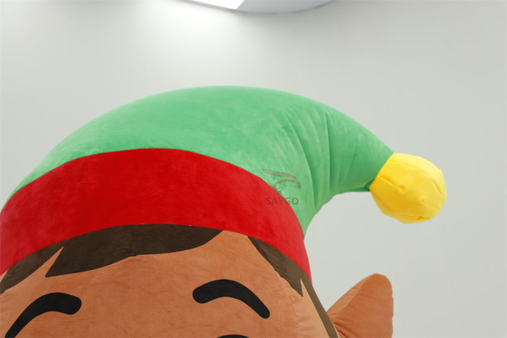 Deluxe Velvet Inflatable Adult Christmas Elf Mascot Costume Luxury Adult Fancy Dress for Christmas Party and Carnival Costumes,Big Mascot,Deluxe Velvet Inflatable Adult Christmas Elf Mascot Costume Luxury Adult Fancy Dress for Christmas Party and Carnival Costumes