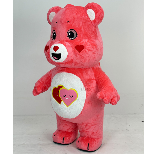 Love Heart  Teddy Bear Manufacturer Wedding Party Easy Wear Good Visual Adult Cosplay Plush Inflatable Teddy Bear Costume with pink Skirt for Sale,Big Mascot,Love Heart  Teddy Bear Manufacturer Wedding Party Easy Wear Good Visual Adult Cosplay Plush Inflatable Teddy Bear Costume with pink Skirt for Sale