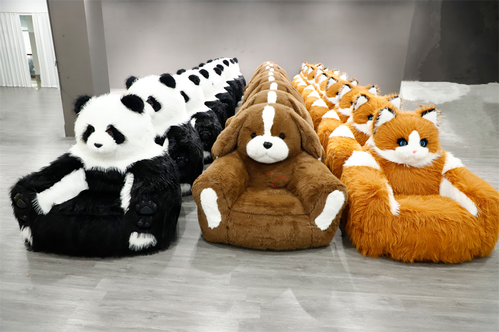 Cat Sofa Furry Animal Couch Inflatable Plush Baby Animal Sofa Chair Panda Sofa Long Plush Panda Sofa Bed With Animal Design for Kids,Big Mascot,Furry Animal Couch Inflatable Plush Baby Animal Sofa Chair Panda Sofa Long Plush Panda Sofa Bed With Animal Design for Kids