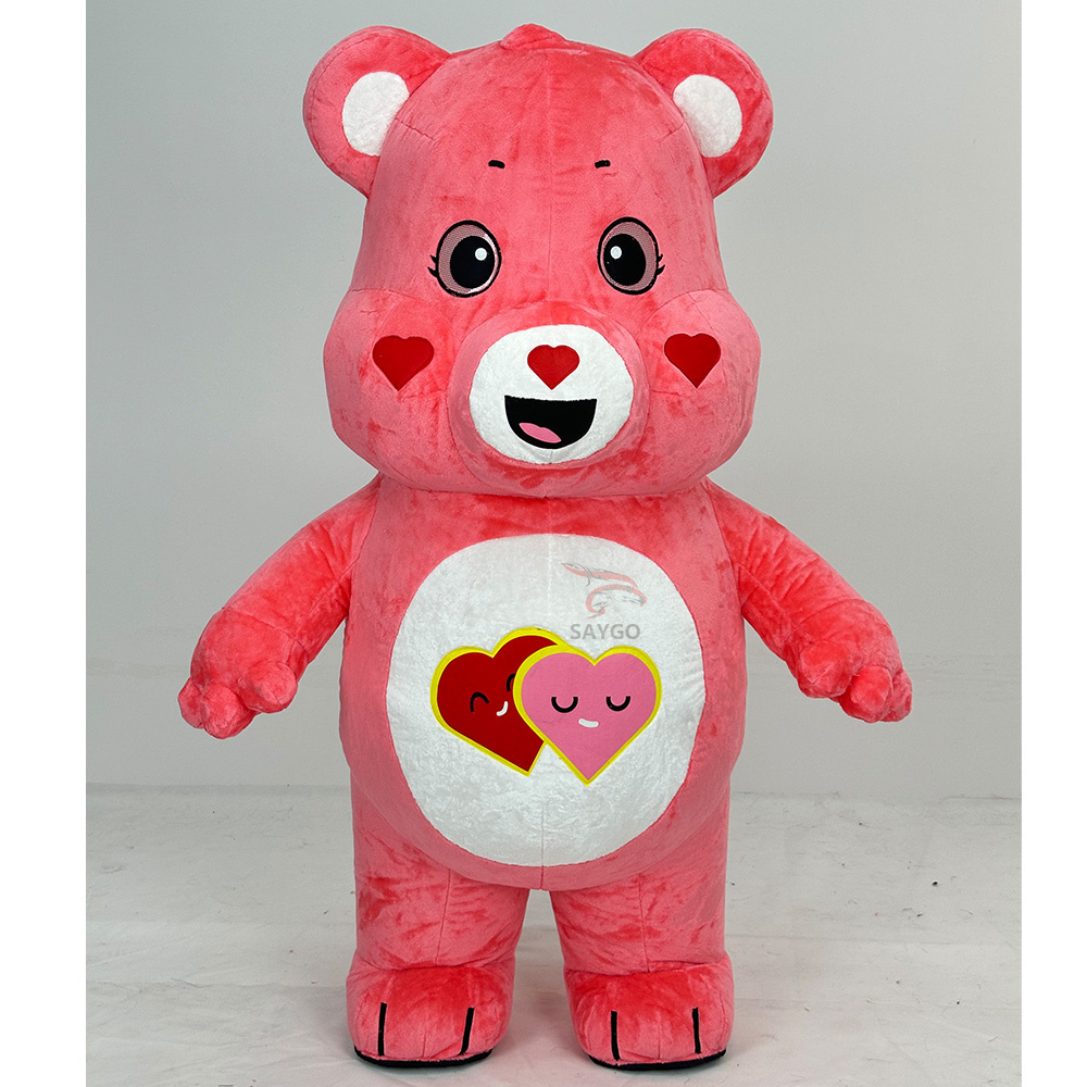 Love Heart  Teddy Bear Manufacturer Wedding Party Easy Wear Good Visual Adult Cosplay Plush Inflatable Teddy Bear Costume with pink Skirt for Sale,Big Mascot,Love Heart  Teddy Bear Manufacturer Wedding Party Easy Wear Good Visual Adult Cosplay Plush Inflatable Teddy Bear Costume with pink Skirt for Sale