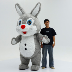 Short Ear Rabbit Plush Walking Parade Performance Funny Giant Black Inflatable Rabbit Bunny Mascot Costume,Big Mascot,Short Ear Rabbit Plush Walking Parade Performance Funny Giant Black Inflatable Rabbit Bunny Mascot Costume