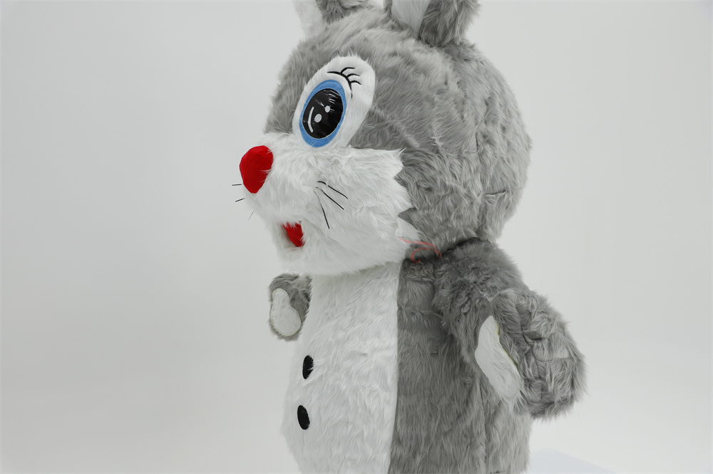 Short Ear Rabbit Plush Walking Parade Performance Funny Giant Black Inflatable Rabbit Bunny Mascot Costume,Big Mascot,Short Ear Rabbit Plush Walking Parade Performance Funny Giant Black Inflatable Rabbit Bunny Mascot Costume