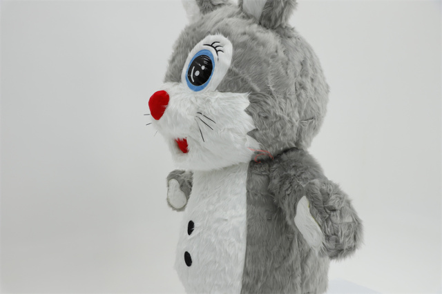 Short Ear Rabbit Plush Walking Parade Performance Funny Giant Black Inflatable Rabbit Bunny Mascot Costume,Big Mascot,Short Ear Rabbit Plush Walking Parade Performance Funny Giant Black Inflatable Rabbit Bunny Mascot Costume