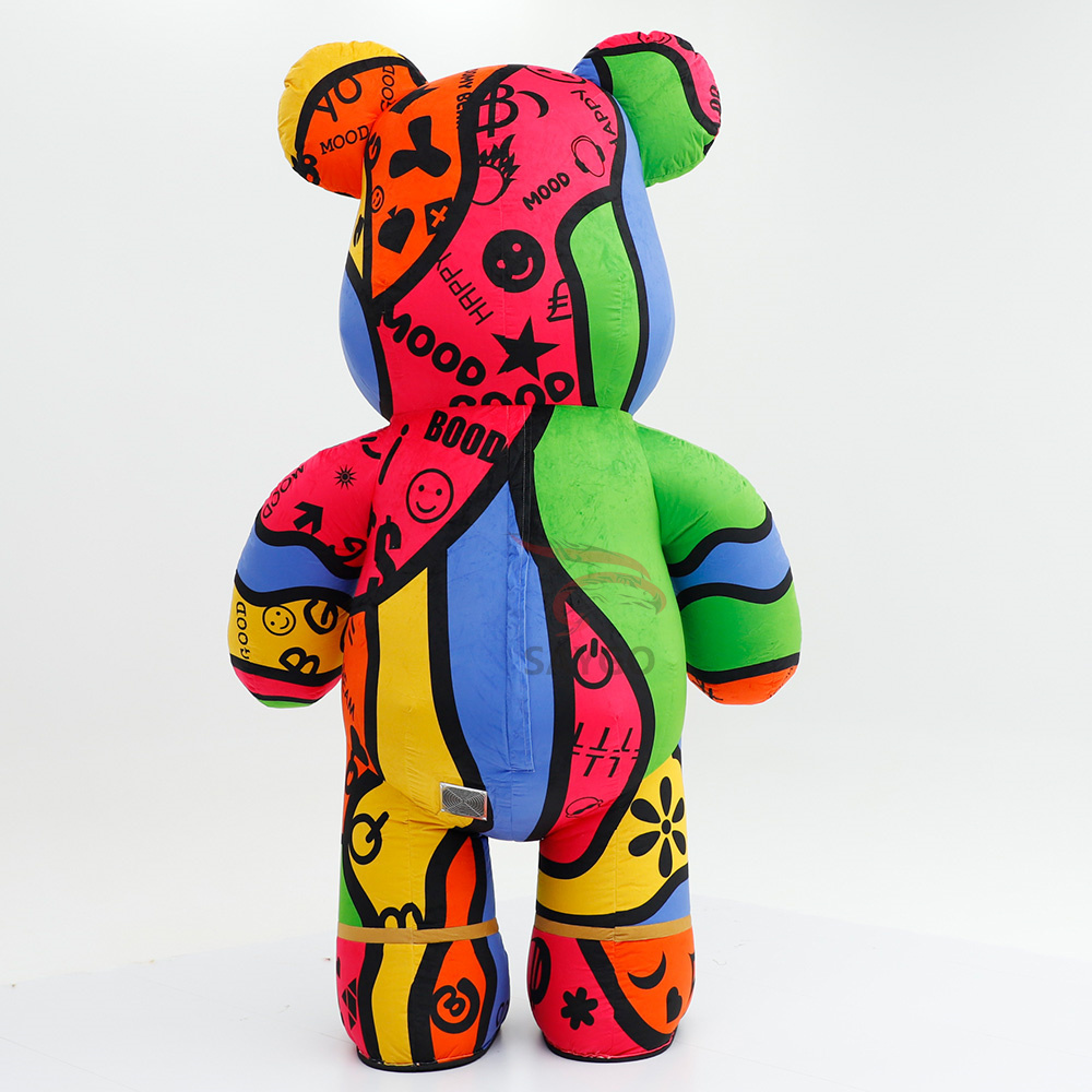 Colorful Power Bear Inflatable Costume Mascot Parade Adult Character Cosplay Animal Birthday Christmas Party Event Plush Set,Big Mascot,Colorful Power Bear Inflatable Costume Mascot Parade Adult Character Cosplay Animal Birthday Christmas Party Event Plush Set