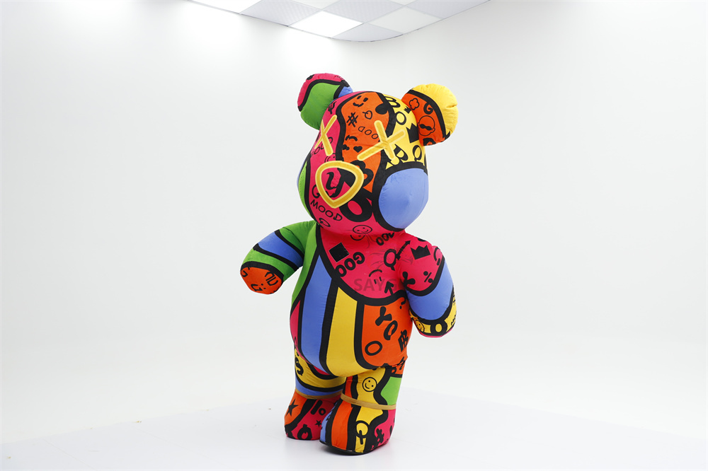 Colorful Power Bear Inflatable Costume Mascot Parade Adult Character Cosplay Animal Birthday Christmas Party Event Plush Set,Big Mascot,Colorful Power Bear Inflatable Costume Mascot Parade Adult Character Cosplay Animal Birthday Christmas Party Event Plush Set