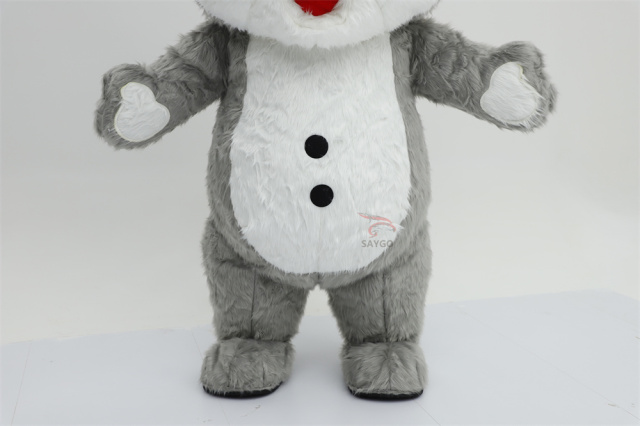 Short Ear Rabbit Plush Walking Parade Performance Funny Giant Black Inflatable Rabbit Bunny Mascot Costume,Big Mascot,Short Ear Rabbit Plush Walking Parade Performance Funny Giant Black Inflatable Rabbit Bunny Mascot Costume