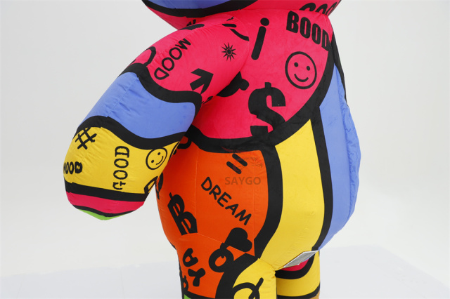 Colorful Power Bear Inflatable Costume Mascot Parade Adult Character Cosplay Animal Birthday Christmas Party Event Plush Set,Big Mascot,Colorful Power Bear Inflatable Costume Mascot Parade Adult Character Cosplay Animal Birthday Christmas Party Event Plush Set