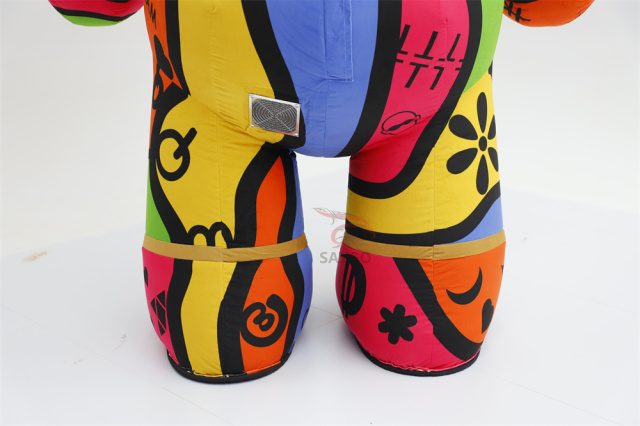 Colorful Power Bear Inflatable Costume Mascot Parade Adult Character Cosplay Animal Birthday Christmas Party Event Plush Set,Big Mascot,Colorful Power Bear Inflatable Costume Mascot Parade Adult Character Cosplay Animal Birthday Christmas Party Event Plush Set
