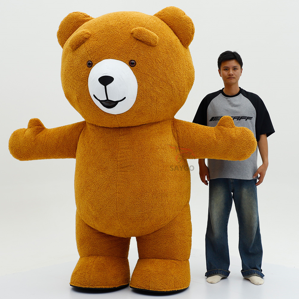 Brown Teddy Bear Inflatable Christmas Costume Cartoon Teddy Bear Moscot Costume for Men Gummy Bear Costumes for Advertising Events,Big Mascot,Brown Teddy Bear Inflatable Christmas Costume Cartoon Teddy Bear Moscot Costume for Men Gummy Bear Costumes for Advertising Events