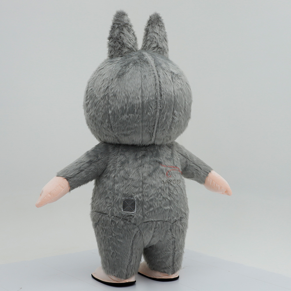 Grey Pop Mart Labubu Anime Party Adult Dress Blow up Popular Cartoon Character Inflatable Mascot Costume,Big Mascot,Grey Pop Mart Labubu Anime Party Adult Dress Blow up Popular Cartoon Character Inflatable Mascot Costume
