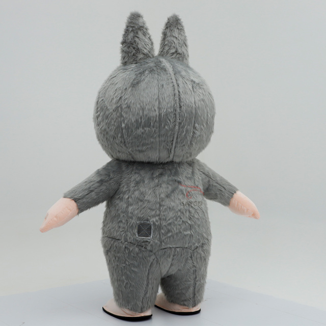 Grey Pop Mart Labubu Anime Party Adult Dress Blow up Popular Cartoon Character Inflatable Mascot Costume,Big Mascot,Grey Pop Mart Labubu Anime Party Adult Dress Blow up Popular Cartoon Character Inflatable Mascot Costume