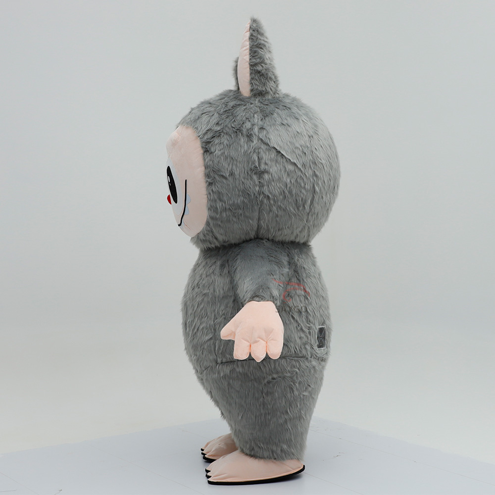 Grey Pop Mart Labubu Anime Party Adult Dress Blow up Popular Cartoon Character Inflatable Mascot Costume,Big Mascot,Grey Pop Mart Labubu Anime Party Adult Dress Blow up Popular Cartoon Character Inflatable Mascot Costume