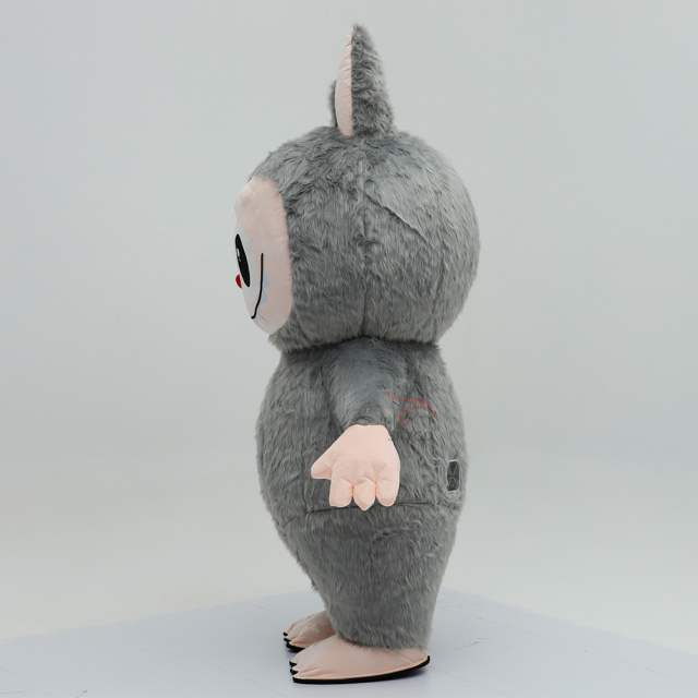 Grey Pop Mart Labubu Anime Party Adult Dress Blow up Popular Cartoon Character Inflatable Mascot Costume,Big Mascot,Grey Pop Mart Labubu Anime Party Adult Dress Blow up Popular Cartoon Character Inflatable Mascot Costume