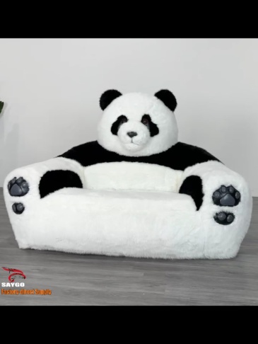 Double Seat Panda Sofa Furry Fibre Leather Sofa Couch for Soft Rest Sofa Bed Furniture,Big Mascot,Family Child Paradise Panda Sofa Chair 1 Person Set Furry Fibre Leather Sofa Couch for Soft Rest Sofa Bed Furniture for Sale