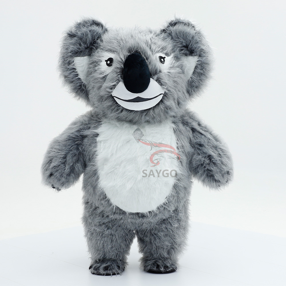 Grey Koala Bear Costume Furry Inflatable 2.6m Koala Mascot Costume for Zoo Events Rental,Big Mascot,Custom Made Grey Koala Bear Costume Furry Inflatable 2.6m Koala Mascot Costume for Zoo Events Rental