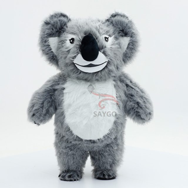 Grey Koala Bear Costume Furry Inflatable 2.6m Koala Mascot Costume for Zoo Events Rental,Big Mascot,Custom Made Grey Koala Bear Costume Furry Inflatable 2.6m Koala Mascot Costume for Zoo Events Rental