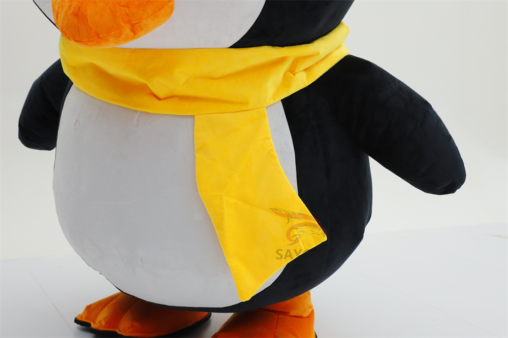 Yellow Scarf Penguin Commercial Factory Price 2m/2.6m Walking Plush Penguin Mascot Costume Adult Inflatable Cartoon Halloween Anime,Big Mascot,2025 Saygo Commercial Factory Price 2m/2.6m Walking Plush Penguin Mascot Costume Adult Inflatable Cartoon Halloween Anime