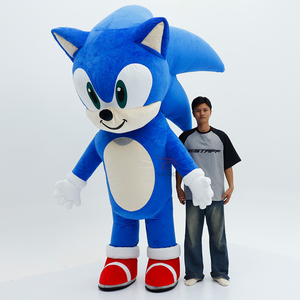 Sonic Mascot Costume Party Show Giant Plush Inflatable Adult Party Event Mascot Cartoon Character Costume,Big Mascot,Sonic Mascot Costume Party Show Giant Plush Inflatable Adult Party Event Mascot Cartoon Character Costume