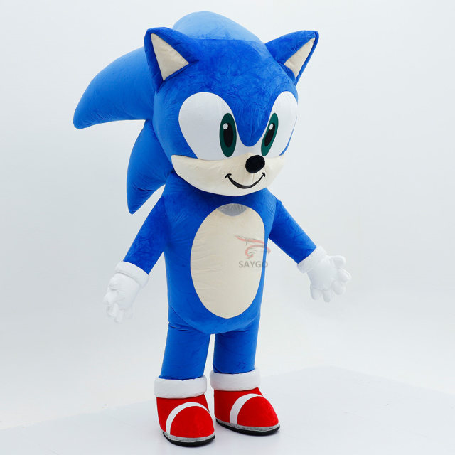Sonic Mascot Costume Party Show Giant Plush Inflatable Adult Party Event Mascot Cartoon Character Costume,Big Mascot,Sonic Mascot Costume Party Show Giant Plush Inflatable Adult Party Event Mascot Cartoon Character Costume