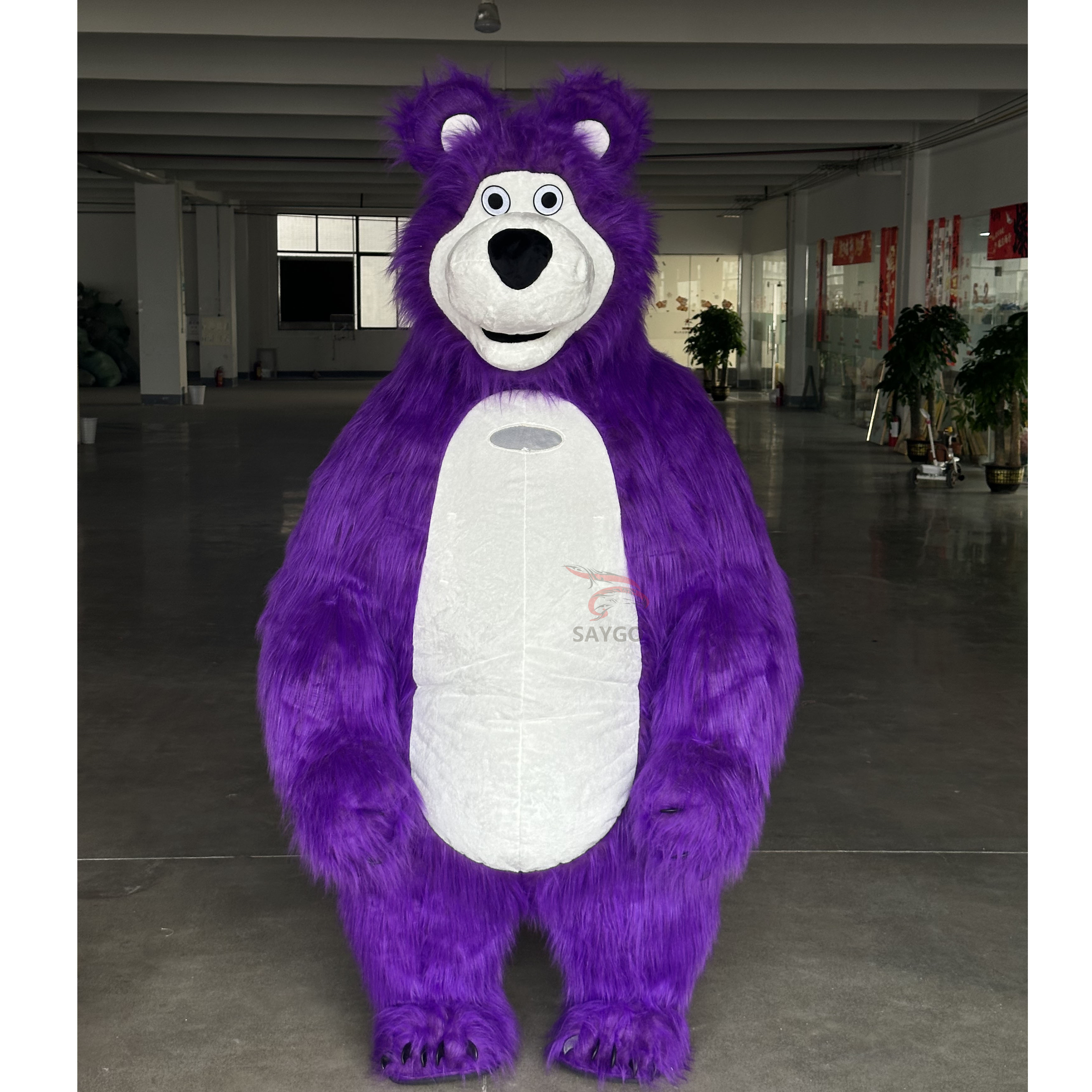 Dark Purple Masha Bear Cosplay Mascotte Inflatable Giant 2M/2.6M Inflatable Mascot Costume in Stock Brown Bear Costume for Sale,Big Mascot,Dark Purple Masha Bear Cosplay Mascotte Inflatable Giant 2M/2.6M Inflatable Mascot Costume in Stock Brown Bear Costume for Sale