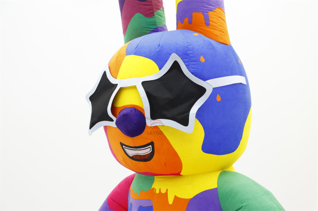 Colorful Star Glasses Bunny Mascot Costume  Clothes for Birthday Party Dress 2/2.6m Celebration Events Rental Inflatable Bunny Rabbit,Big Mascot,Colorful Star Glasses Bunny Mascot Costume  Clothes for Birthday Party Dress 2/2.6m Celebration Events Rental Inflatable Bunny Rabbit