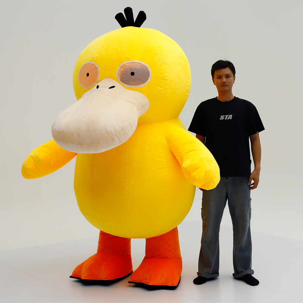 Psyduck Parade Walking Cosplay Costumes 2.2m 2.6m Psyduck Inflatable Platypus Mascots Suit for Events Advertisement Performance,Big Mascot,Parade Walking Cosplay Costumes 2.2m 2.6m Psyduck Inflatable Platypus Mascots Suit for Events Advertisement Performance