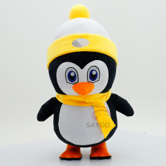 Yellow Scarf Penguin Commercial Factory Price 2m/2.6m Walking Plush Penguin Mascot Costume Adult Inflatable Cartoon Halloween Anime,Big Mascot,2025 Saygo Commercial Factory Price 2m/2.6m Walking Plush Penguin Mascot Costume Adult Inflatable Cartoon Halloween Anime