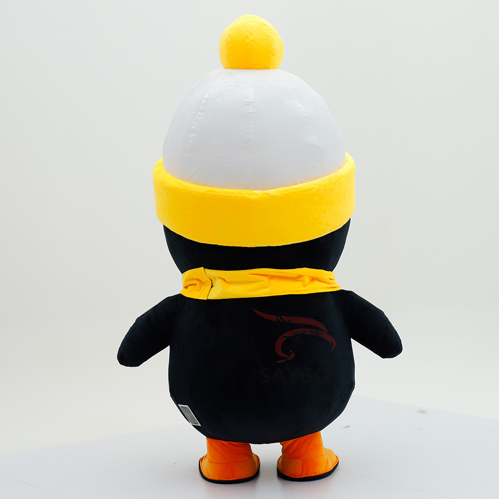 Yellow Scarf Penguin Commercial Factory Price 2m/2.6m Walking Plush Penguin Mascot Costume Adult Inflatable Cartoon Halloween Anime,Big Mascot,2025 Saygo Commercial Factory Price 2m/2.6m Walking Plush Penguin Mascot Costume Adult Inflatable Cartoon Halloween Anime