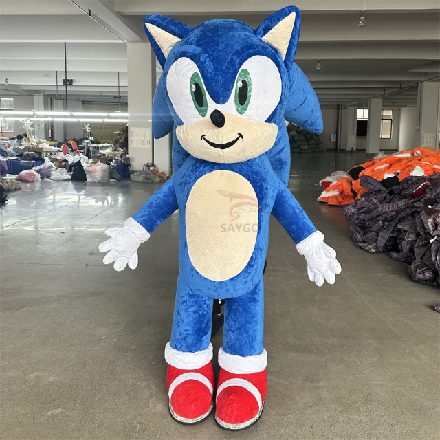 Sonic Mascot Costume Party Show Giant Plush Inflatable Adult Party Event Mascot Cartoon Character Costume,Big Mascot,Sonic Mascot Costume Party Show Giant Plush Inflatable Adult Party Event Mascot Cartoon Character Costume