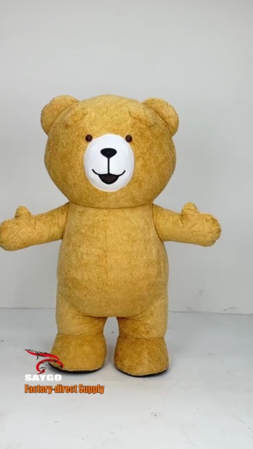 Brown Teddy Bear Outdoor Inflatable Costume Teddy Bear Fur Bear and Brown Bear Costume Adult Walking Mascot Costume Role-playing Dress up Party,Big Mascot,Outdoor Inflatable Costume Teddy Bear Fur Bear and Brown Bear Costume Adult Walking Mascot Costume Role-playing Dress up Party