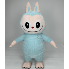 Light Blue Pop Mart Labubu Anime Party Adult Dress Blow up Popular Cartoon Character Inflatable Mascot Costume,Big Mascot,Light Blue Pop Mart Labubu Anime Party Adult Dress Blow up Popular Cartoon Character Inflatable Mascot Costume