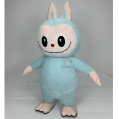 Light Blue Pop Mart Labubu Anime Party Adult Dress Blow up Popular Cartoon Character Inflatable Mascot Costume,Big Mascot,Light Blue Pop Mart Labubu Anime Party Adult Dress Blow up Popular Cartoon Character Inflatable Mascot Costume
