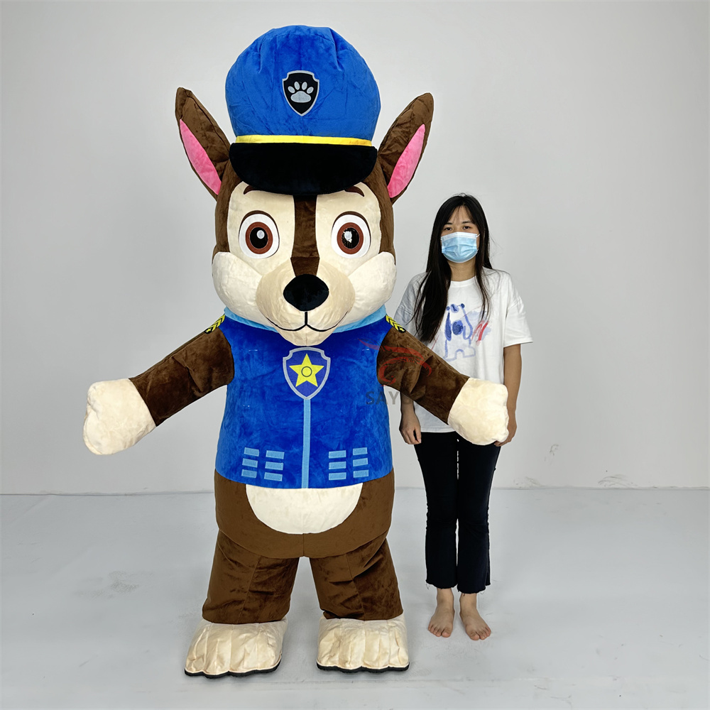 Up Right Chase Paw Patrol Dog Anime Party Adult Dress Blow up Popular Cartoon Character Inflatable Mascot Costume,Big Mascot,Up Right Chase Paw Patrol Dog Anime Party Adult Dress Blow up Popular Cartoon Character Inflatable Mascot Costume
