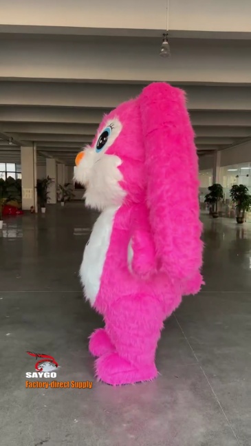Rose Red Long Ear Bunny Custom Inflatable Mascot Costume Plush Adult Rabbit Suit for Parties Easter Bunny Character Helmet Accessory,Big Mascot,Rose Red Long Ear Bunny Custom Inflatable Mascot Costume Plush Adult Rabbit Suit for Parties Easter Bunny Character Helmet Accessory