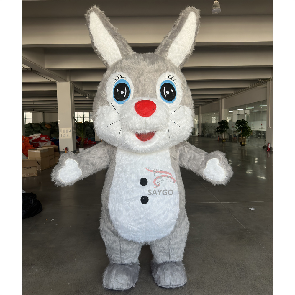 Grey Bunny Inflatable Mascot Costume Cartoon Characters Mascots Clothing Customize Oem,Big Mascot,Dark Grey Inflatable Teddy Bear Panda Monkey Hulk Mascot Costume Cartoon Characters Mascots Clothing Customize Oem