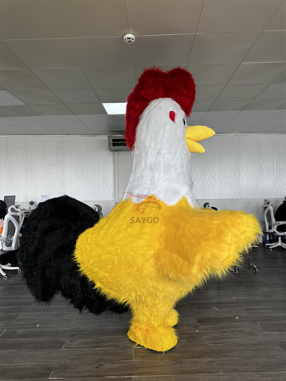 Yellow Rooster  Mascot Costumes Cartoon Character Mascot Premium Quality Animatronic Costume,Big Mascot,High Quality White Chicken Mascot Costumes Yellow Rooster Cartoon Character Mascot Premium Quality Animatronic Costume