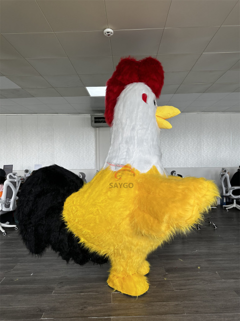 Yellow Rooster  Mascot Costumes Cartoon Character Mascot Premium Quality Animatronic Costume,Big Mascot,High Quality White Chicken Mascot Costumes Yellow Rooster Cartoon Character Mascot Premium Quality Animatronic Costume