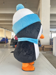 Blue Scarf Penguin With Hat 2m/2.6m Walking Moving Cosplay Cartoon Inflatable Mascot Costume Battery Blow up Suit for Adults,Big Mascot,Cute Penguin With Hat and Scarf 2m/2.6m Walking Moving Cosplay Cartoon Inflatable Mascot Costume Battery Blow up Suit for Adults