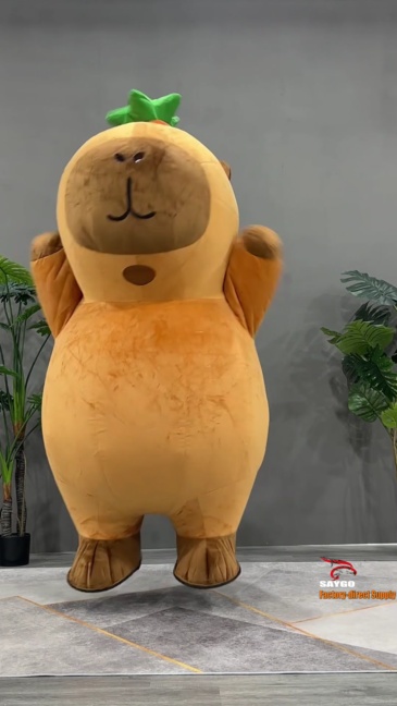 Party Advertising Cosplay Inflatable Walking Capybara Animal Mascot Costume with Duck Swimming Ring for Adults-Custom Design,Big Mascot,Party Advertising Cosplay Inflatable Walking Capybara Animal Mascot Costume with Duck Swimming Ring for Adults-Custom Design