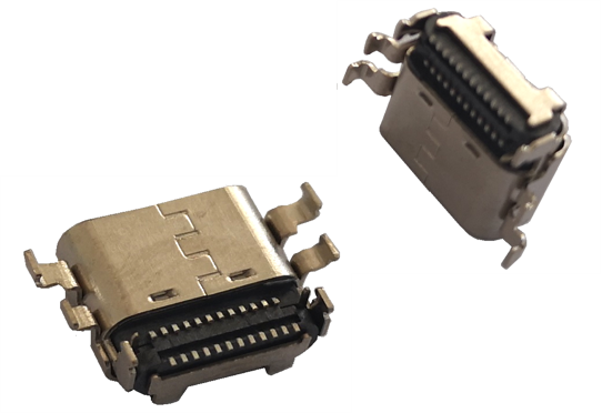 USB TYPE C 24PIN FEMALE SINK CL=1.32MM R/A DUAL SMT TYPE