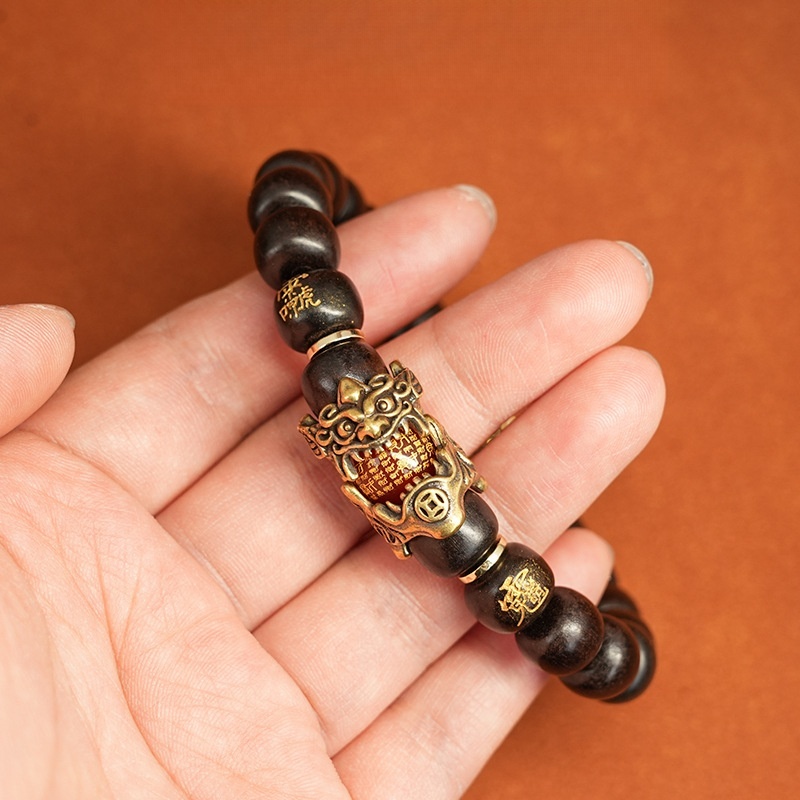 Longhu Mountain charm Pixiu bracelet lightning strike jujube tree bracelet for men and women
