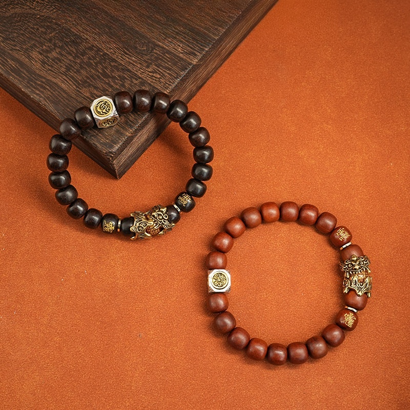 Longhu Mountain charm Pixiu bracelet lightning strike jujube tree bracelet for men and women
