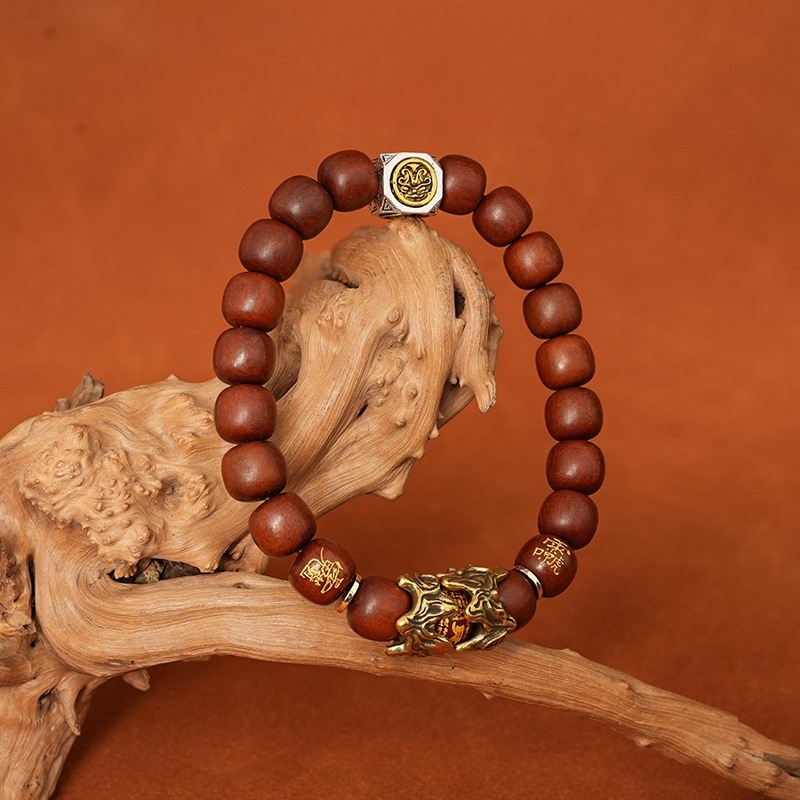 Longhu Mountain charm Pixiu bracelet lightning strike jujube tree bracelet for men and women