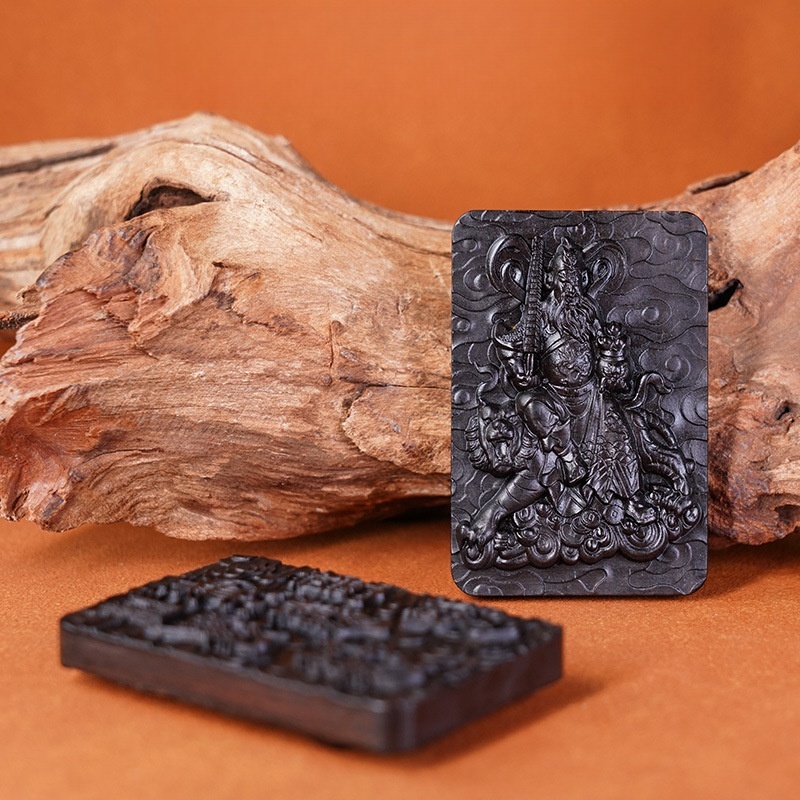 Dragon Tiger Mountain lightning strike jujube tree Jade God of Wealth Zhao Gongming pendant hanging ornament automobile hanging ornament hand carved charm listing
